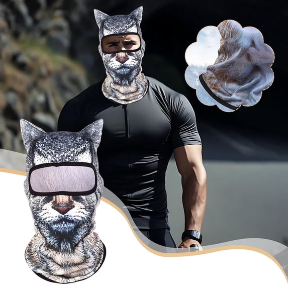 Summer Outdoor Face Mask Balaclava, UV Protection Breathable Skiing Cycling Motorcycling Mask with Soft Comfortable Fit, Stylish Patterned Head Cover for Festivals Raves Outdoor Sports