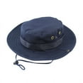 thumbnail image 1 of Summer Outdoor Fishing Bucket Boonie Hat Hiking Travel Wide Brim Safari Sun Caps (Blue), 1 of 1