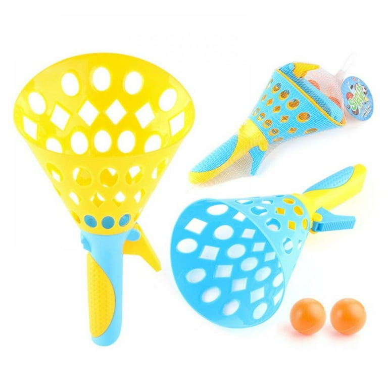 Summer Outdoor Games Activities for Kids, Pop and Catch Ball Games with 2  Launcher Baskets and 2 Balls, Party Backyard Beach Toys for Kids Ages 4 5 6  7 8 10 12+