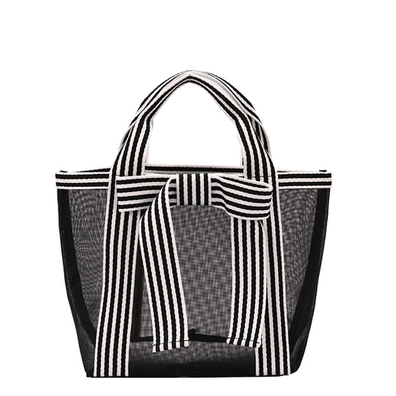 Kyusrd Ladies Transparent Hollow Handbag Transparent Mesh Tote Bag Fashion Shoulder Messenger Bag Travel Tote