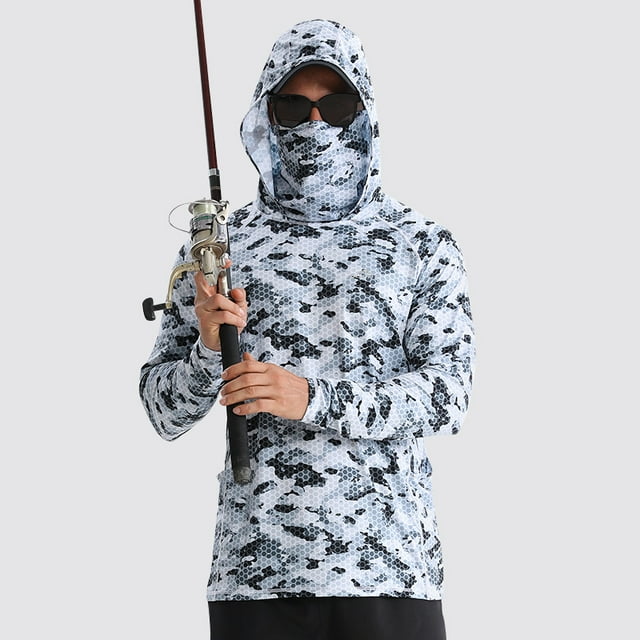 Summer Outdoor Sun Protection Clothing for Men, Breathable Quick-Dry Fishing Sun Protection Suit, Lure Fishing Hooded Sun Protection Mask Fishing Clothing
