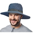thumbnail image 1 of Summer Outdoor UV Protection Sun Hats Unisex Caps Wide Brim Removable Crown Mesh Net Adjustable Drawstring, 1 of 7