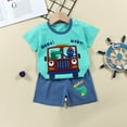 thumbnail image 1 of Summer Outfits Boy Little Boy Sets Summer Boys And Girls Short Sleeved T Shirt Set Boys And Girls Short Sleeved Shorts Two Piece Set F 4-5 Years, 1 of 3
