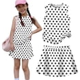 thumbnail image 1 of Summer Outfits for Children Girls Size 7-8 Girls 2 Piece Outfits Cute Preppy Clothing Sets Casual Tank Topss Top and Skirts Athletic Tracksuit White 7-8 Years, 1 of 6