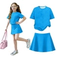 thumbnail image 1 of Summer Outfits for Kids Girls Size 10-12 Casual Lounge Girls 2 Piece Outfits T Shirts and Skirt Set Active Gym Girls Summer Clothes Light pink 2-3 Years, 1 of 5