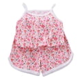 thumbnail image 1 of Summer Outfits Set for Toddler Girls For 3-4 Years Girls Casual Suit Children Summer Outfit Two Piece Homewear Lightweight Clothing Set Red Newborn Infant Girl Gift 2PCS Set, 1 of 9