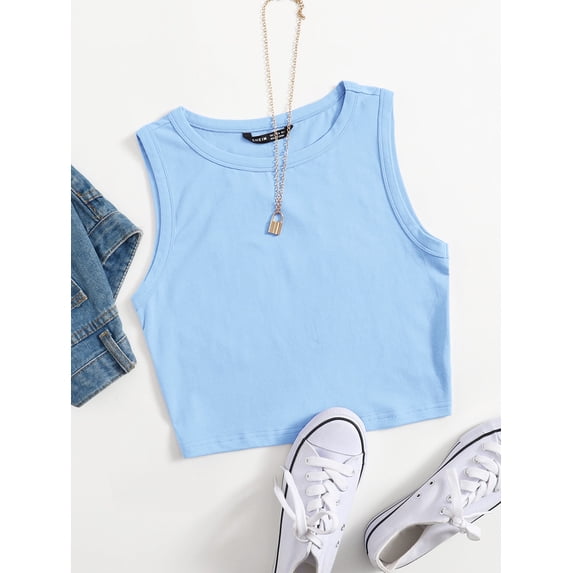 Summer Outfits Solid Crop Tank Top
