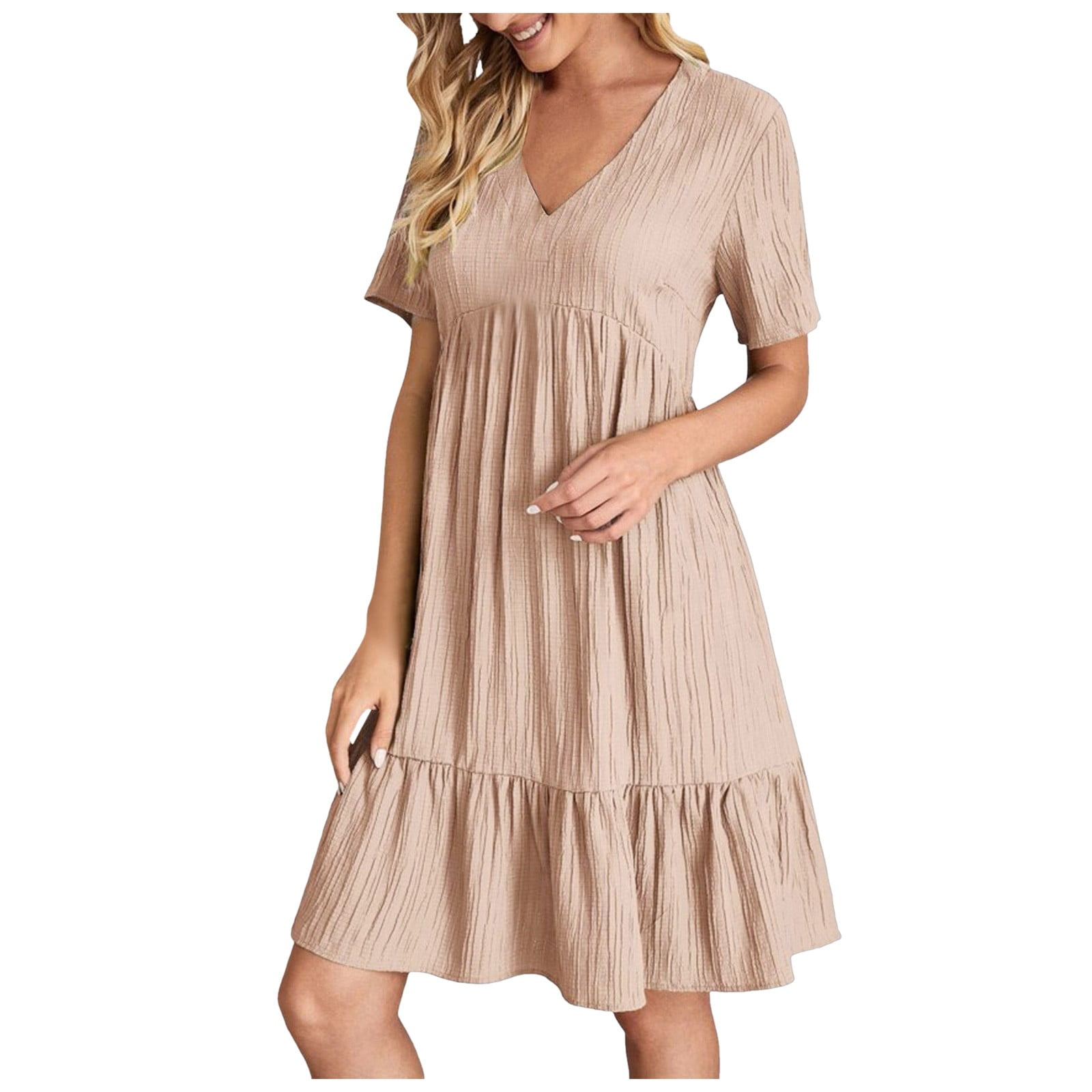 strapless open back dress Pink Knee-Length Dress | Tranquil Threads main image 0