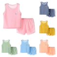 thumbnail image 1 of Summer Outfits for Toddler Boys Children's Quick Drying Vest Top and Shorts Two Piece Outfit Sets Size 4-5T ,Pink, 1 of 3