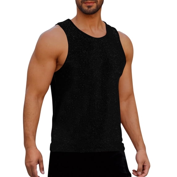 Summer Overize Gym Tank Tops for Men Fashion Casual Solid Color Gradation Printing Pullover Round Neck Sports Tank