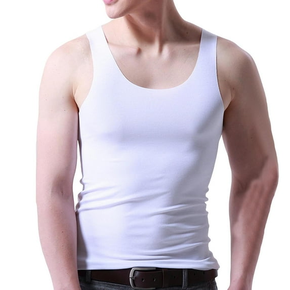 Summer Overize Gym Tank Tops for Men Fashion Casual Solid Color Sleeveless Solid Pullover Round-Neck Sports Tank
