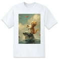 thumbnail image 1 of Summer Oversize CatSweatshirt Soft Large T Shirts For Women Loose Brown, 1 of 5