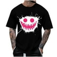 thumbnail image 1 of Summer Oversize Men’s Smiling face Graphic T Shirts Streetwear Hip Hop Hipster Crewneck Short Sleeve Tee, 1 of 3