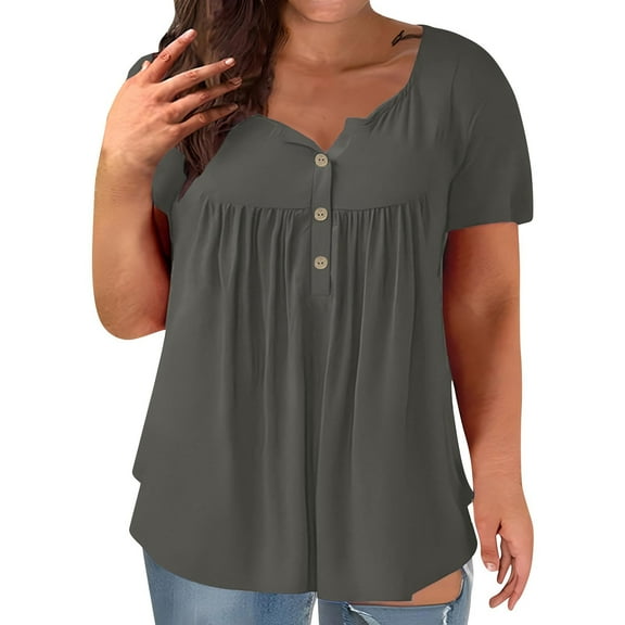 Summer Oversize Shirts for Womens 2025 Fashion Sexy Short Sleeve Sequins Loose Polluer Solid V-Neck Blouse Shirt