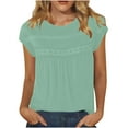 thumbnail image 1 of Summer Oversize Shirts for Womens New Fashion Plus Size Tees Casual-neck Solid Color Loose Cute T-Shirt 1/2 Sleeve Ladies Top, 1 of 5