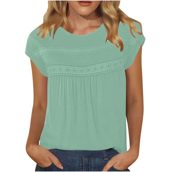 Summer Oversize Shirts for Womens New Fashion Plus Size Tees Casual-neck Solid Color Loose Cute T-Shirt 1/2 Sleeve Ladies Top