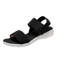 thumbnail image 1 of Summer Oversized Foreign Trade Women's Shoes Casual Elastic Band Back Strap Fly Woven Flat Sole Sandals For Women Cute Womens Sandals Women's Wedge Sandals Size 6 Women's Tan Sandals Beach Sandals fo, 1 of 9