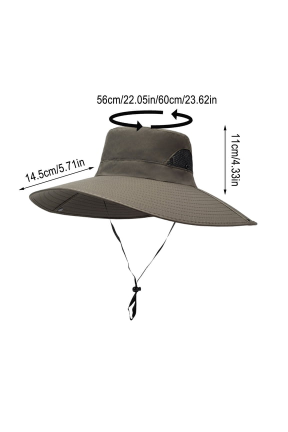Summer Oversized Sun Hat Fishermans Hat with Windproof Rope Fishing Cap Mountaineering Cap Mens Sun Solid Color Cap