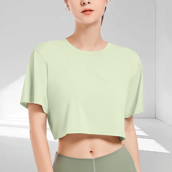 Summer Oversized Tshirts For Women Short Sleeve Round-Neck Regular Casual Women's Blouses Green Tee Tops S-XL