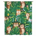 thumbnail image 1 of Summer Owls Sheer Curtains 84 Inches Long, Green Palm Leaves Tropical Plants Light Filering Curtains, Breathable Simi Curtain Privacy Drapes for Living Room Bedroom Lightweight Window Treatment, 1 of 9