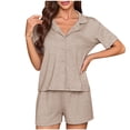 thumbnail image 1 of Summer Pajamas For Women Set Sevevn Womens Pajamas Set Short Sleeve Sleepwear Button Down Top and Shorts Loungewear 2 Piece Pjs Set S-XL, 1 of 8