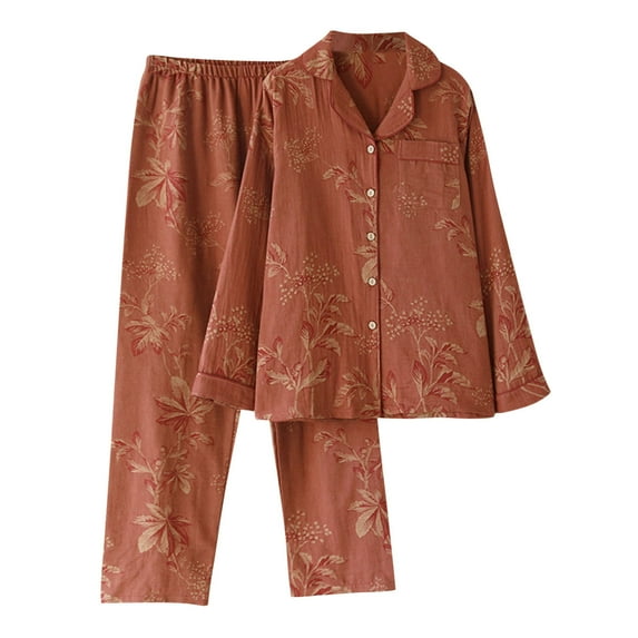 Summer Pajamas Set Womens Button Down Short Sleeve Lounge Sets Sleepwear Notch Collar Top & Capri 2 Piece PJ Sets