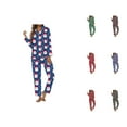 thumbnail image 1 of Summer Pajamas for Women – Comfy Cotton Lounge Shorts Women's Christmas Santa Print Button Pocket Long Sleeve Trousers Home Pajama Set, 1 of 5