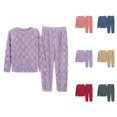 thumbnail image 1 of Summer Pajamas for Women – Comfy Cotton Lounge Shorts Women's Solid Color Jacquard Flannel Warm And Cozy Set Winter Thick Warm Home Clothes, 1 of 9