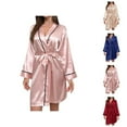 thumbnail image 1 of Summer Pajamas for Women Set – Lightweight Cotton Sleepwear, Cozy Lounge Wear Women's Home Pajamas Women's Imitation Silk V Neck Pajamas Home Wear, 1 of 4