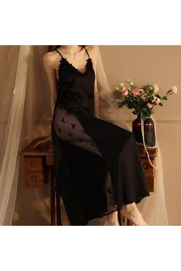 Summer Pajamas for Women Summer Solid Color Lace Nightgown Leisure Collared Sleeveless Pajamas Summer Pjs for Women