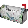 thumbnail image 1 of Summer Palm Leaf Mailbox Covers Tropical Hawaiian Floral Hummingbird Mailbox Cover Magnetic Farmhouse Welcome Mail Box Covers Garden Yard Home Decor for Outdoor Standard Size 21 x 18 Inchs, 1 of 6