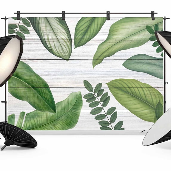 Summer Palm Leaf Photography Backdrop 7x5FT, Green Tropical Plants ...