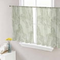 thumbnail image 1 of Summer Palm Leaf Semi Sheer Curtains 54 Inch Length 2 Panels Set, Green Tropical Bloom Silhouettes Sheer Kitchen Curtain Privacy Voile Window Curtain for Living Room Bedroom Rod Pocket Drapes, 1 of 7