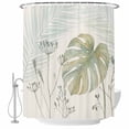 thumbnail image 1 of Summer Palm Leaves Shower Curtain, Waterproof Shower Curtains for Bathroom, Green Botanical Tropical Plant Washable Fabric Bathtub Curtain Set Bath Decor with 12 Hooks Extra Long 72"x96", 1 of 8