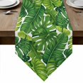 thumbnail image 1 of Summer Palm Leaves Table Runner Linen Burlap Table Runner 72 Inches Long Tropical Green Botanical Dresser Scarves for Kitchen Island Coffee Dining Room Party Wedding Banquet Holiday Decor 16"x72", 1 of 8