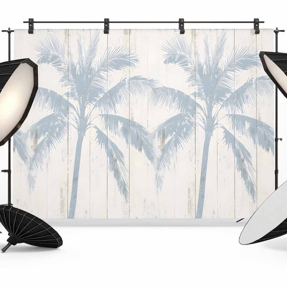 Summer Palm Tree Backdrop for Photoshoot,Photography Photo Studio Background Wall Backdrop,Farmhouse Botanical Tropical Plants Back Drop Banner Panel for Portraits Wedding Party Live Streaming 10x8Ft