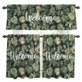 thumbnail image 1 of Summer Palm Tree Kitchen Curtains Sets for Windows 24 Inch Length, Welcome Tropical Botanical Rod Pocket Window Treatments Tier Curtains and Valances Set for Bedroom/Bathroom, 1 of 8