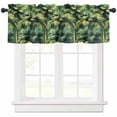 thumbnail image 1 of Summer Palm Tree Valances for Windows Farmhouse Kitchen Curtains Valances Rod Pocket Valance Curtains for Kitchen Windows Nature Green Tropical Plant Leaves Window Valances for Bathroom 54"x18", 1 of 6