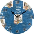 thumbnail image 1 of Summer Palm Tree Wall Clock Round Vintage Silent Non Ticking Battery Operated Accurate Arabic Numerals Design for Home Kitchen Living Room Bedroom Inch, 1 of 5