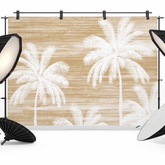 Summer Palm Trees Photography Backdrop 7x5FT, Tropical Coastal Rustic Brown Abstract Photo Backdrops, Background for Photography Studio Photo Studio Background, Back Drop for Photoshoot