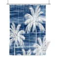 thumbnail image 1 of Summer Palm Trees Shower Curtains for Bathroom, Tropical Coastal Rustic Navy Blue Abstract Waterproof Fabric Shower Curtain for Bathroom Bathtub Decoration, Machine Washable 60"x72", 1 of 9