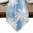 thumbnail image 1 of Summer Palm Trees Table Runner Linen Burlap Table Runner 72 Inches Long Tropical Blue Shabby Abstract Art Beach Dresser Scarves for Kitchen Island Coffee Dining Room Party Holiday Decor 14"x72", 1 of 8