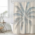 thumbnail image 1 of Summer Palm Trees Waterproof Fabric Shower Curtain,Tropical Plants Vintage Wood Grain Waterproof Fabric Shower Curtain for Bathroom Curtains Bathtubs Hotel Shower Curtains with 12 Hooks Small 36x72in, 1 of 8