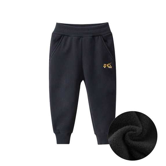 Summer Pants Elastic High Waisted Joggers Sweatpants Boys Casual Pants for Boys Teens Summer Clothes (Black,3-4 Years)