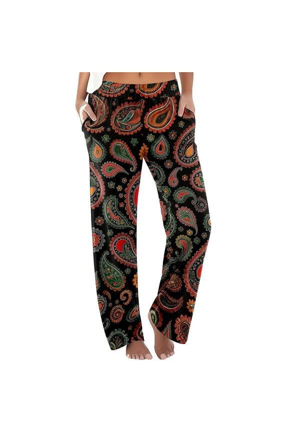 Summer Pants for Women 2x Pant Medium Yoga Pant Womens Elastic Work Pants Womens Fashion Oversized Clothes Women Rayon plus Size Athletic Slack Women's Petite Clothes for Summer Boho Black 2XL