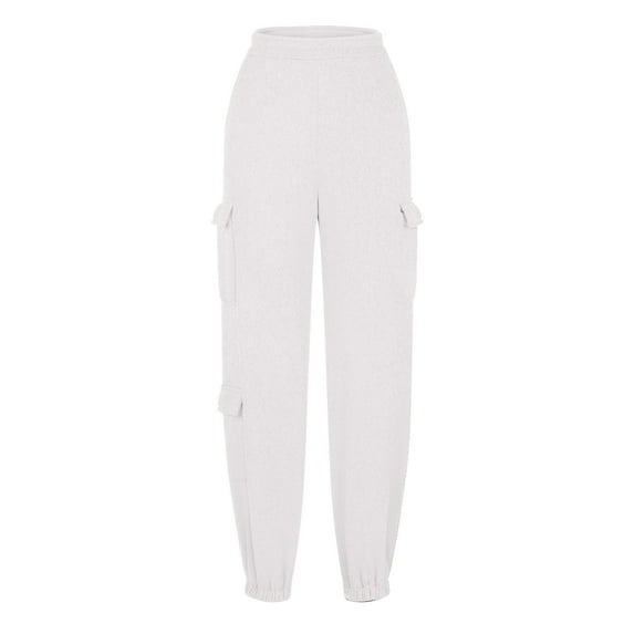 Summer Pants for Women Athletic Pants with Zipper Travel Ware for Women Extra Long Workout Apparel Workout Loose Leg Dress Clothes Work Juniors Linen Interview Clothes White M