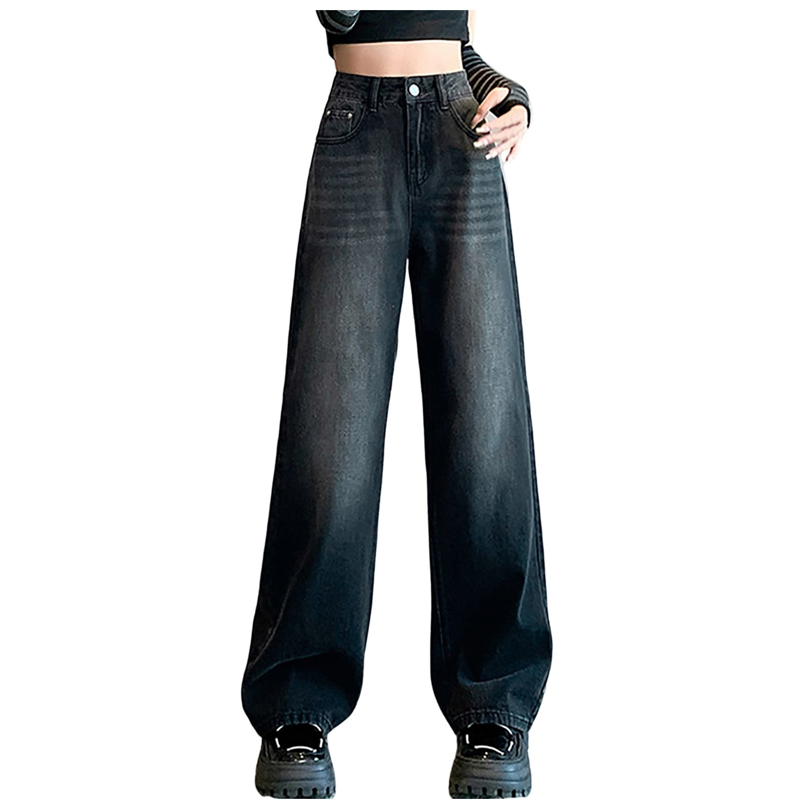 Casual Baggy Trousers Women Summer High-Waist Pants Loose Straight Mopping Pants