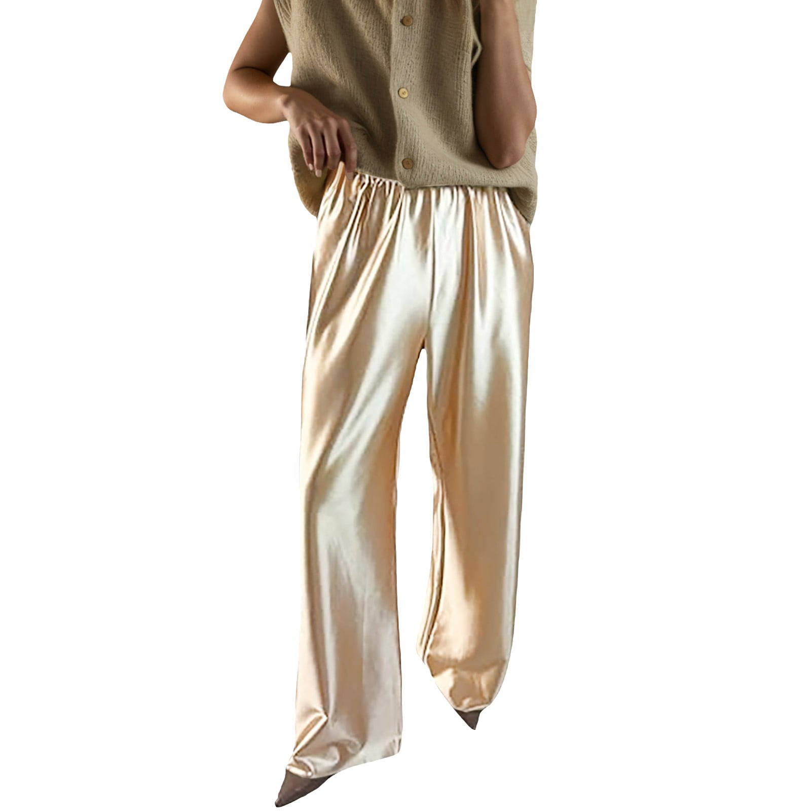 Summer Pants for Women Casual Pants High Waist Relaxed Fit Trousers ...