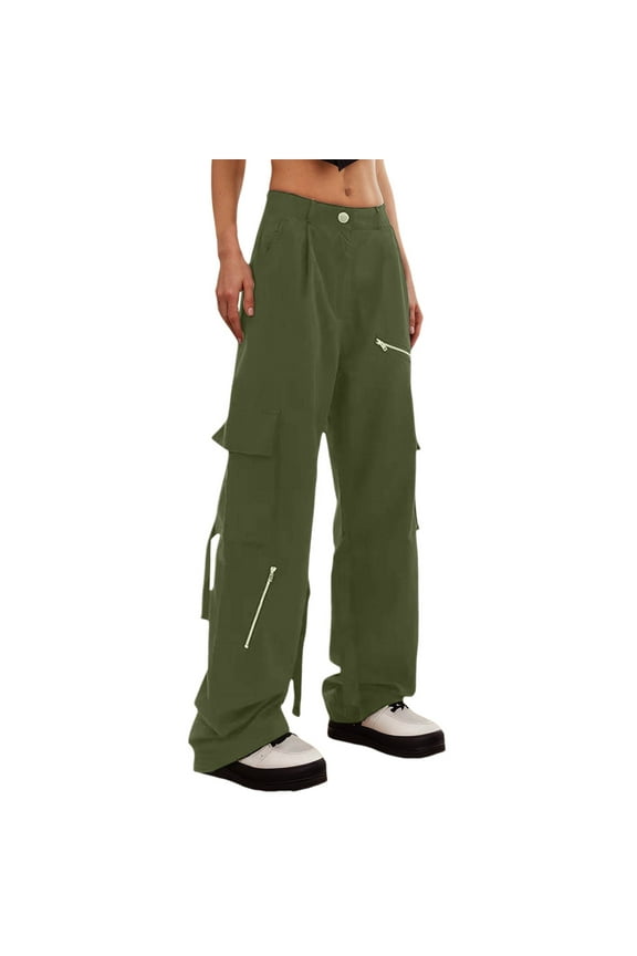 Summer Pants for Women Casual Pants Jumpsuit for Women Fast Food Work Business Casual That Flare at The Bottom Petite Cute Workout High Waist Linen Womens Green L