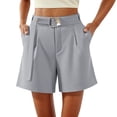 thumbnail image 1 of Summer Pants for Women Casual Summer Shorts A Line High Waist Belted Comfortable Stretch Daily Wear Soft Lightweight Breathable Loose Fit Work Clothes for Women under 30 Trending Clothes Grey 5XL, 1 of 5